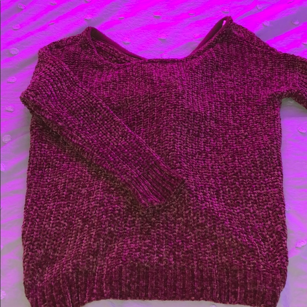 Knit open back sweater